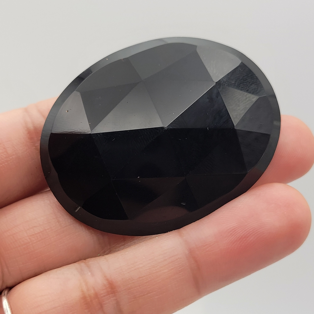 Authentic Victorian Jet Mourning Brooch c1860s-1880s Faceted Black Jet Pin